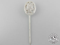 A Miniature German General Assault Badge; Silver Grade Pin