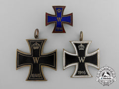 Germany, Imperial. Three Iron Cross Badges 1914-15-16
