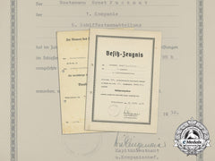 Two 1936 Kriegsmarine Documents For Marksmanship And Long Service