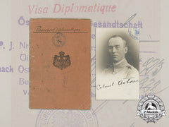 Romania, Kingdom. The Diplomatic Passport Of Ion Antonescu, 1922