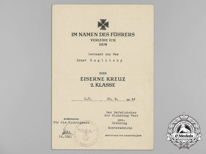 germany,_kriegsmarine._two_award_documents_to_leutnant_zur_see;_wound_badge&_ek_bb_0306_1