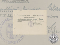 A War Merit Cross 2Nd Class With Swords Preliminary Document To Rations Office Leader Waller