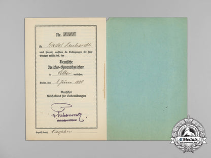 a_drl_sports_badge_document&_sports_teacher_stickpin_to_female_teacher_friedel_lenhardt_bb_0356_1