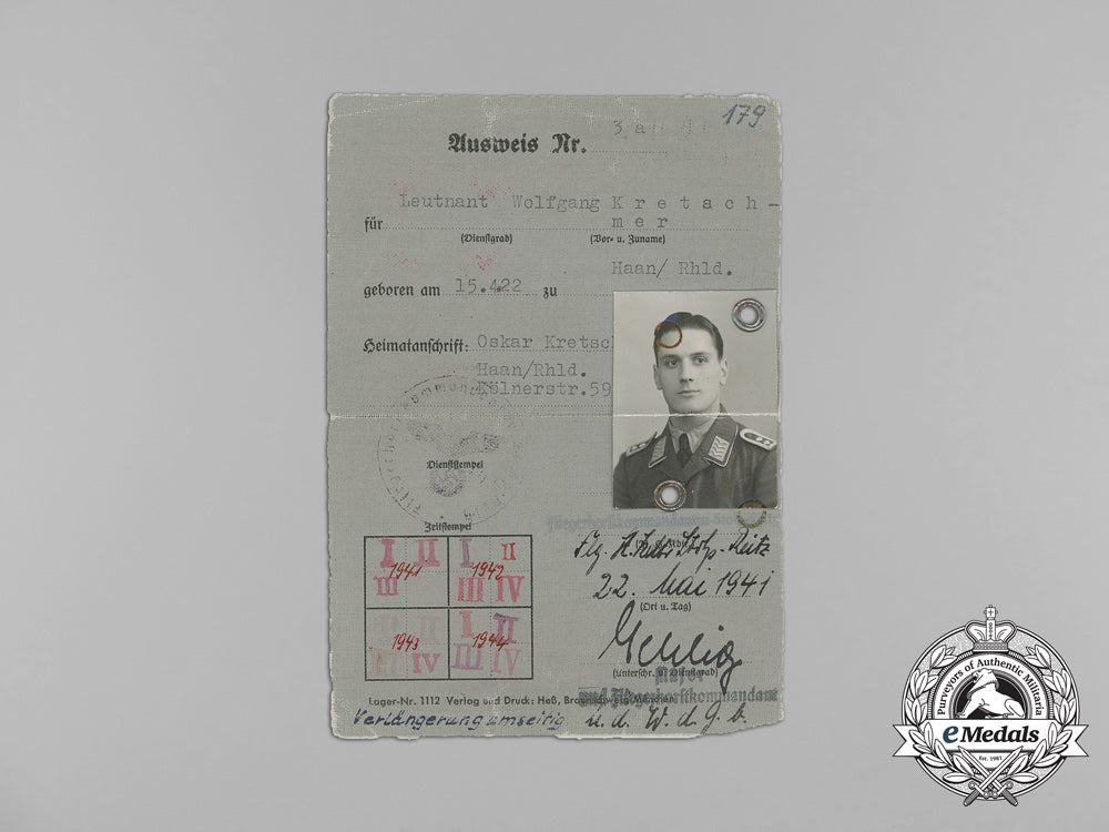 an_extensive_document_group_to_luftwaffe_ace_wolfgang_kretschmer;19_victories_bb_1306