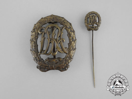 a_bronze_grade_drl_sports_badge_with_matching_stick_pin_by_wernstein_of_jena_bb_1553