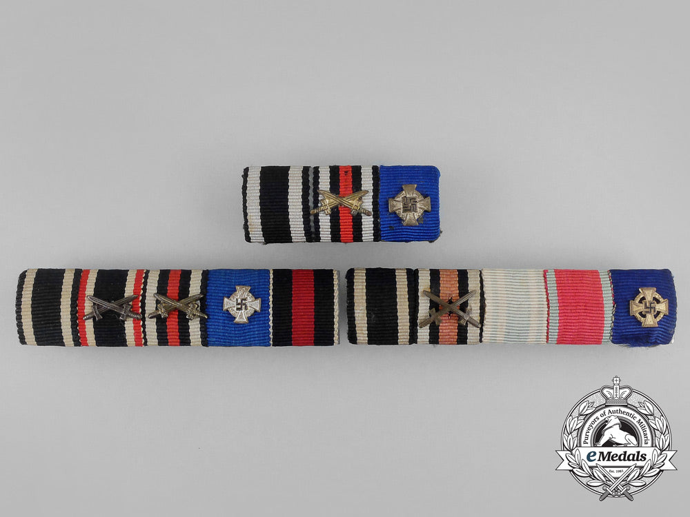 three_first_and_second_war_german_faithful_service_ribbon_bars_bb_1825