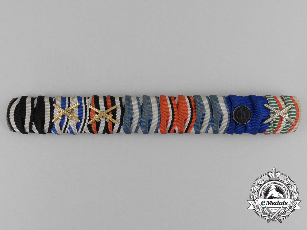 an_extensive_first_and_second_war_german_ss-_long_service_medal_ribbon_bar_bb_2430