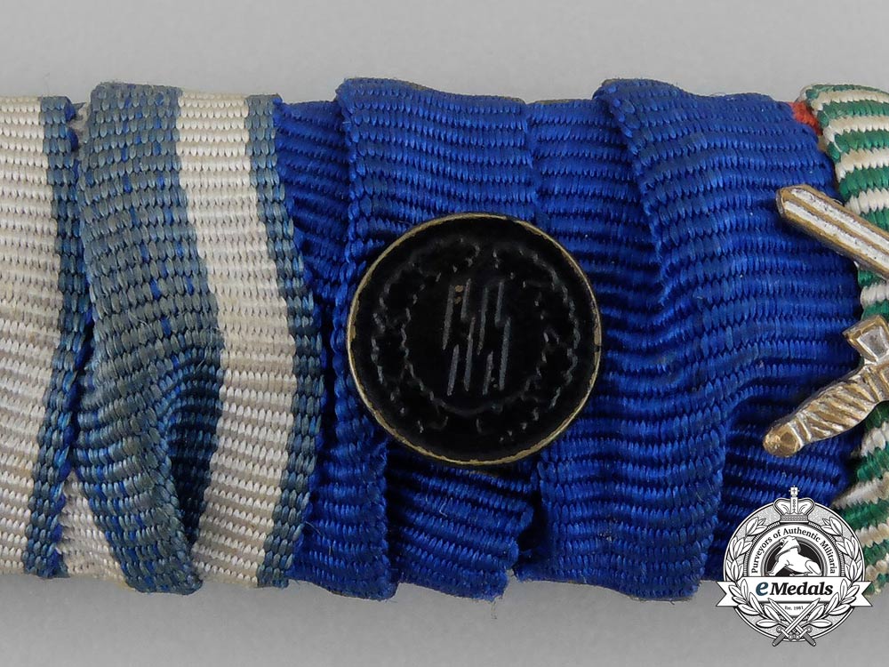 an_extensive_first_and_second_war_german_ss-_long_service_medal_ribbon_bar_bb_2432