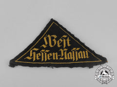 A Hj/Dj West Hessen-Nassau District Sleeve Patch; Uniform Removed