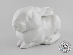 An Ss Allach-Made Young Hare Figurine By Theodor Kärner & Franz Nagy