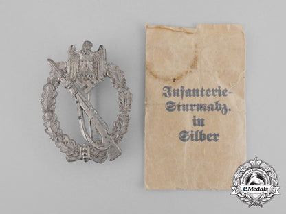 a_second_war_german_silver_grade_infantry_assault_badge_in_its_packet_of_issue_bb_2871