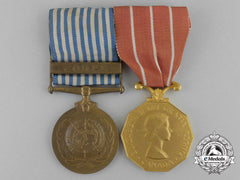 A Un Korea Medal And Canadian Forces' Decoration Pair