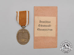 A German Defence Wall (West Wall) Medal In Its Packet Of Issue By Friedrich Orth Of Vienna