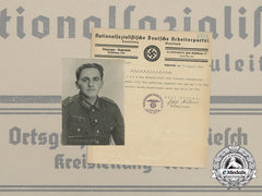 A 1942 Regional Nsdap Certificate With Photo Of Recipient