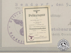 A Black Grade Wound Badge Award Certificate To Grenadier Helmut Fricke