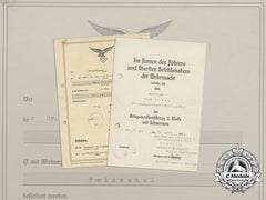 Germany, Luftwaffe. Documents To “Legion Condor” Staff Sergeant Erich Kniep