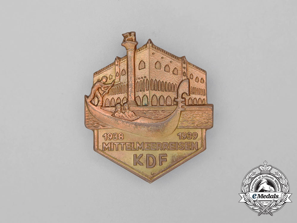 germany._a1938/39_kdf_mediterranean_travel_badge_by_hoffstätter_bb_3911
