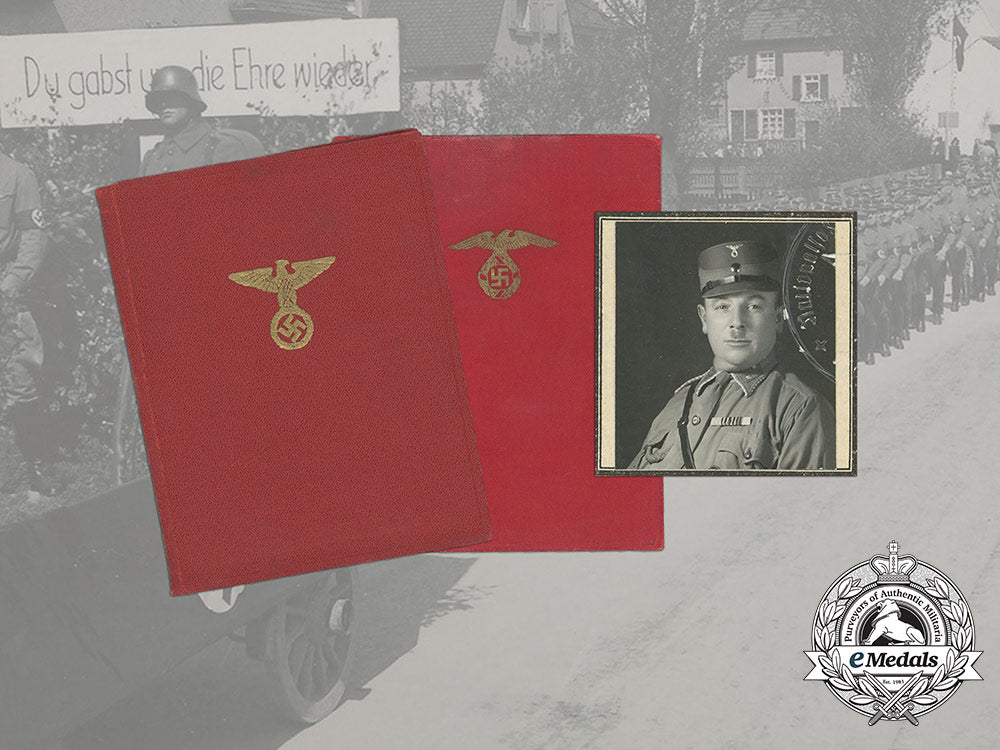 2_nsdap_id_books&3_wartime_photos_to_sa_member_hans_hartmann_bb_4125
