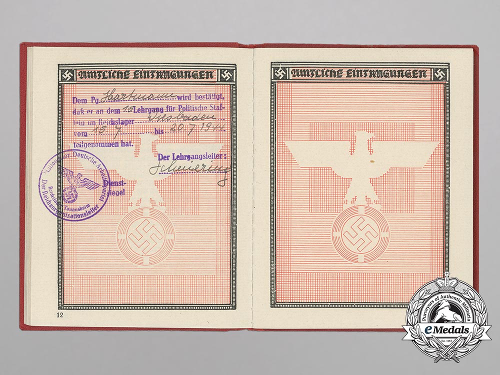 2_nsdap_id_books&3_wartime_photos_to_sa_member_hans_hartmann_bb_4137
