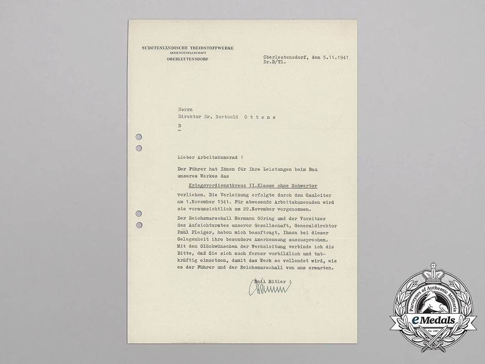 a_war_merit_cross2_nd_class_award_document_to_director_ottens_of_state_fuel_company_bb_4172