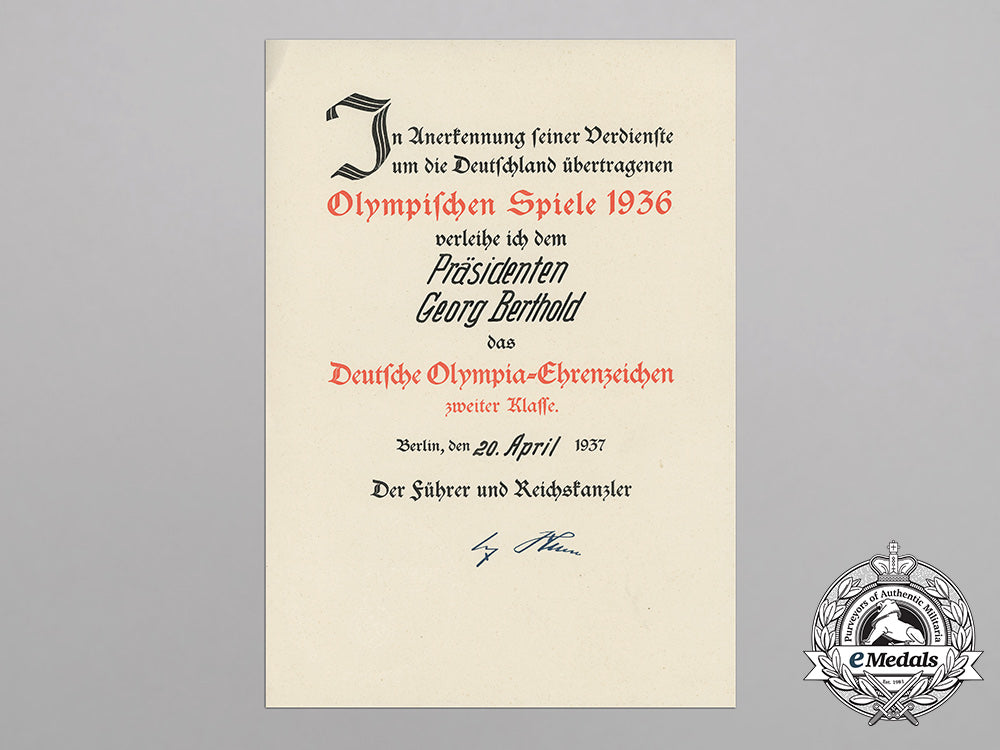 an_olympic_honour_badge_award_document_to_georg_berthold_bb_4206