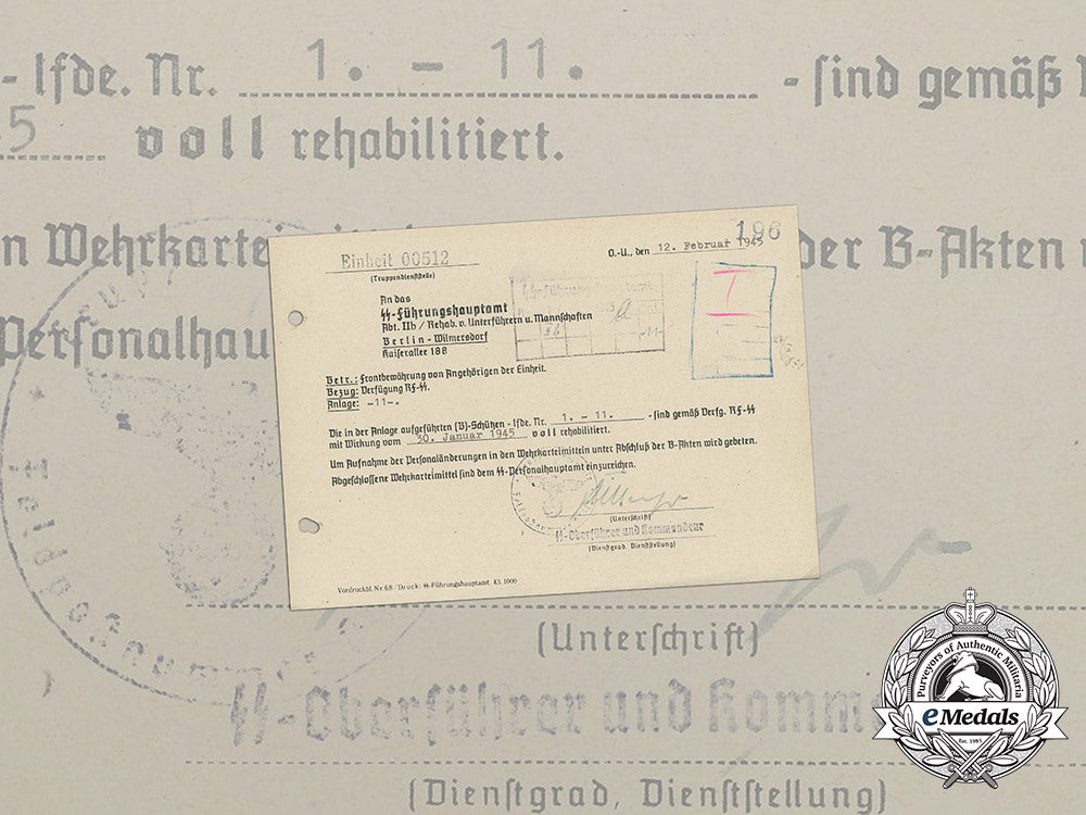 a_rehabilitation_letter_signed_by_ss-_oberführer_dirlewanger;36_th_waffen_grenadier_division_bb_4244