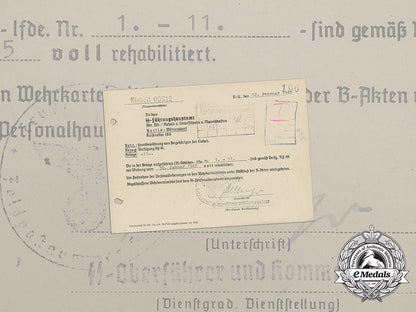 a_rehabilitation_letter_signed_by_ss-_oberführer_dirlewanger;36_th_waffen_grenadier_division_bb_4244