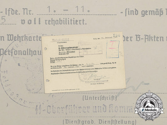 a_rehabilitation_letter_signed_by_ss-_oberführer_dirlewanger;36_th_waffen_grenadier_division_bb_4244