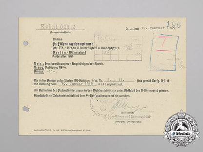 a_rehabilitation_letter_signed_by_ss-_oberführer_dirlewanger;36_th_waffen_grenadier_division_bb_4245