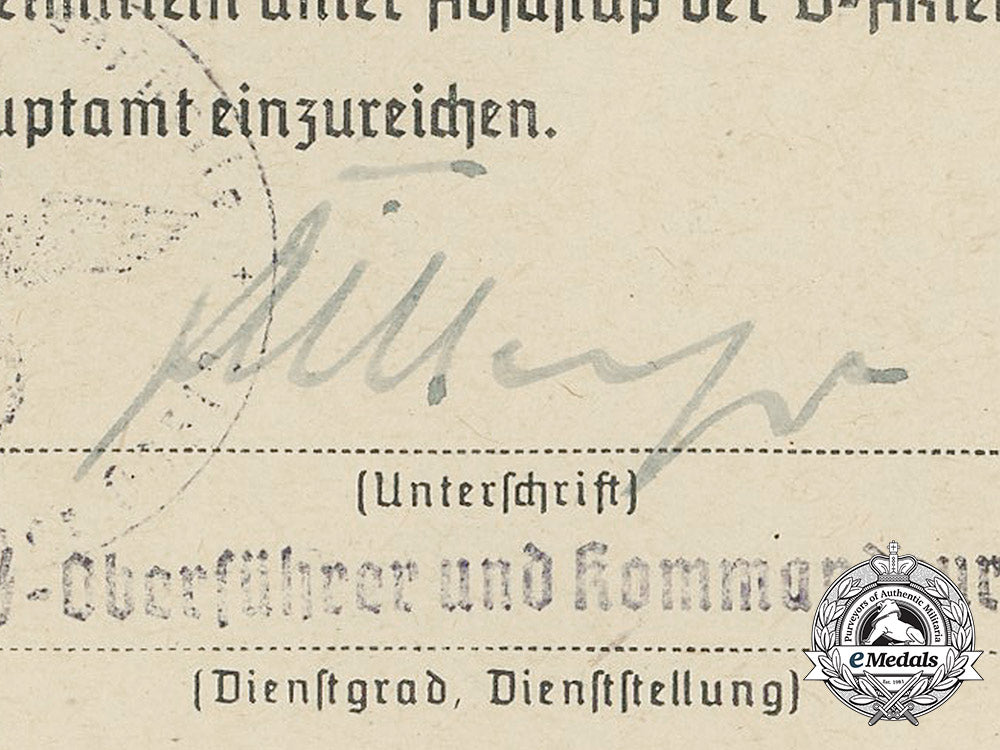 a_rehabilitation_letter_signed_by_ss-_oberführer_dirlewanger;36_th_waffen_grenadier_division_bb_4246