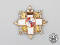 A Spanish Order Of Military Merit With White Distinction; 4Th Class Breast Star