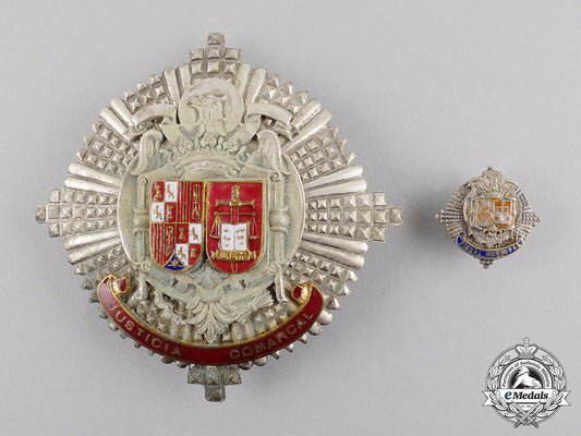 spain,_fascist_state._a_county_justice_official's_star_with_municipal_tax_official's_miniature_badge_c17-152_2_1_1