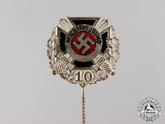Germany. A Reichstreubund 10-Year Long Membership Stick Pin By J.c. Gante