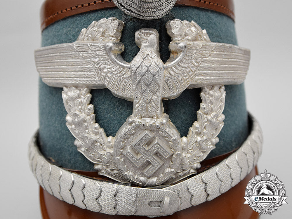 germany._an_auxiliary_police(_polizei)_officer's_tschako_with_parade_bush_c17-3820