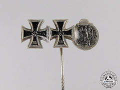 Germany. An Iron Cross 1939 First/Second Class & Eastern Campaign Medal Miniature Stickpin