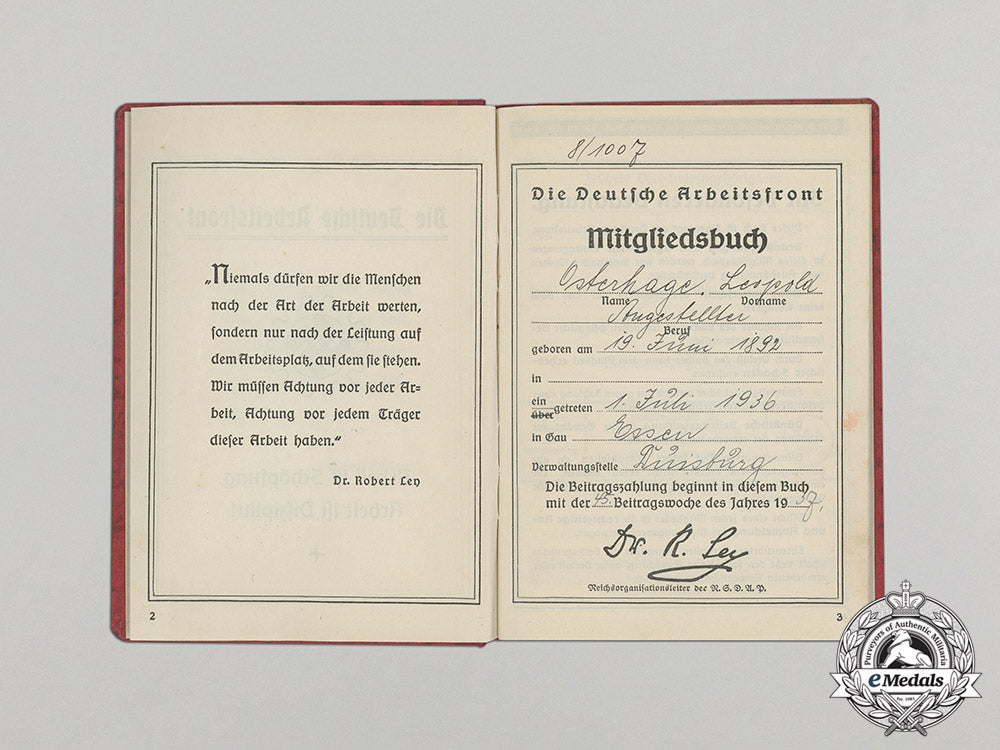 germany,_daf._labour_front_books_and_id_card_for_father_and_son_osterhage_c17-486_1