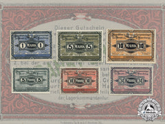 Germany. Eight Inspection Of P.o.w. 3Rd Army Corps Banknotes For Prisoners