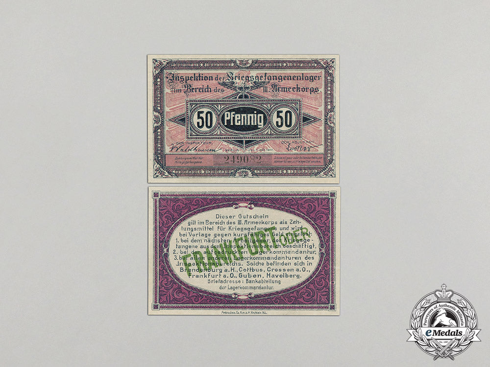 germany._eight_inspection_of_p.o.w.3_rd_army_corps_banknotes_for_prisoners_c17-506