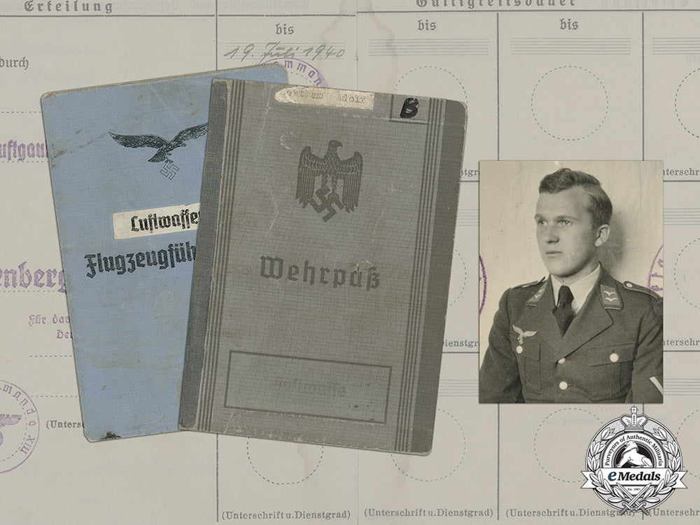 germany._a_wehrpaß&_luftwaffe_pilot’s_license_to_oberfeldwebel_adolf_bertram_c17-510