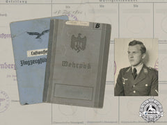 Germany. A Wehrpaß & Luftwaffe Pilot’s License To Oberfeldwebel Adolf Bertram