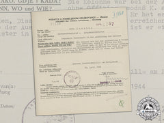 Germany, Heer. A Croatian Iron Zvonimir Medal Document To Stabswachtmeister Otto Kossbau