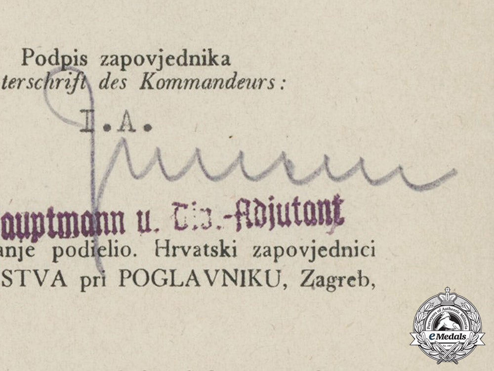 germany,_heer._a_croatian_iron_zvonimir_medal_document_to_stabswachtmeister_otto_kossbau_c17-5141
