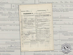 Germany. A Service Record Of Ss-Sturmmann Günther Meuser, Ss Mountain Artillery Regiment, “Nord” Division