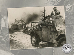 Germany. A Large Press Photo Of German Armored Vehicle At Eastern Front
