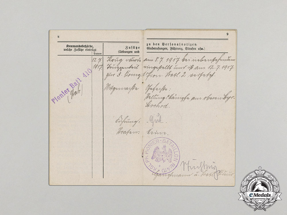 germany._a_prussian_military_id_to_sapper_nco_friedrich_krug(_ek2),_c.1914_c17-5339