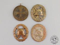 Germany. Four Zimmermann Recovered First And Second War Badges And Medals
