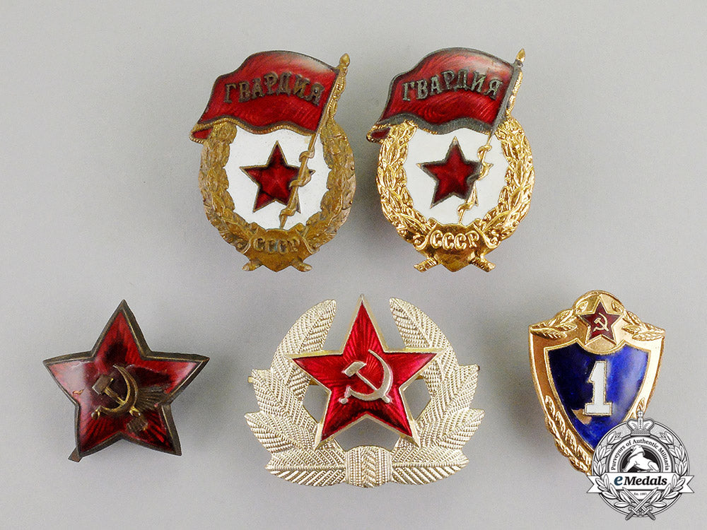 russia,_soviet_union._a_lot_of_five_red_army_badges_c17-7461
