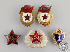 Russia, Soviet Union. A Lot Of Five Red Army Badges