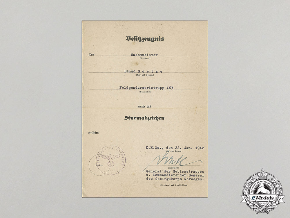 germany._a_general_assault_badge_award_document_signed_by_general_of_mountain_troops_eduard_dietl_c17-7596