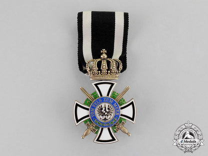 prussia._a1916-1918_issue_royal_houseorder_of_hohenzollern_knight’s_cross_with_swords_c17-8545